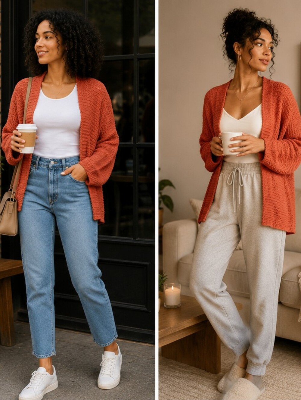 SADIE & SAGE ORANGE OPEN CARDIGAN ✨️